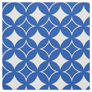 Blauw en wit scheepspatroon stof