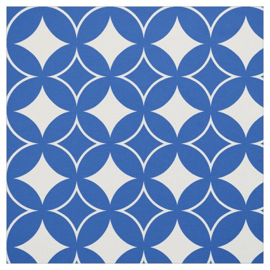 Blauw en wit scheepspatroon stof (Swatch)