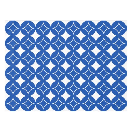 Blauw en wit scheepspatroon tafelkleed (Voorkant (Horizontaal))