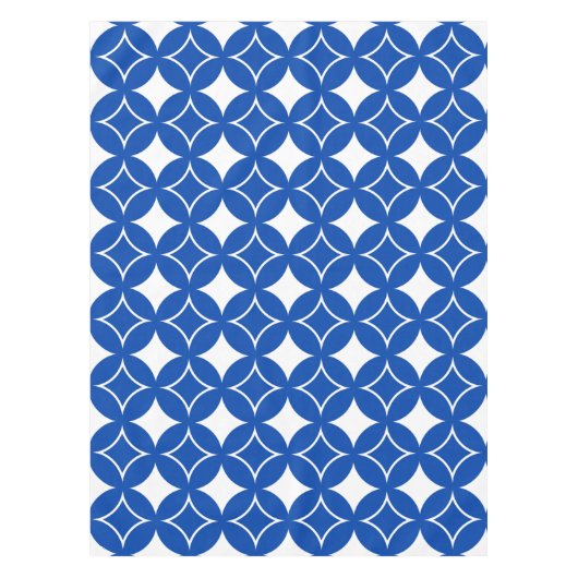 Blauw en wit scheepspatroon tafelkleed (Voorkant)