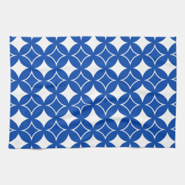 Blauw en wit scheepspatroon theedoek