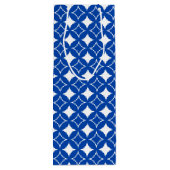 Blauw en wit scheepspatroon wijn cadeautas (Achterkant)