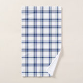 Blauw en wit scheepsplaid bad handdoek (Handdoek)