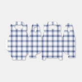 Blauw en wit scheepsplaid bedankdoosjes (Uitgevouwen)