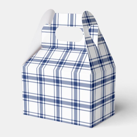 Blauw en wit scheepsplaid bedankdoosjes (Voorkant Zijde)