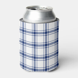 Blauw en wit scheepsplaid blikjeskoeler
