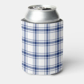 Blauw en wit scheepsplaid blikjeskoeler (Blikje Achterkant)
