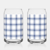 Blauw en wit scheepsplaid blikvorm glas (Achterkant)