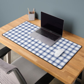 Blauw en wit scheepsplaid bureaumat