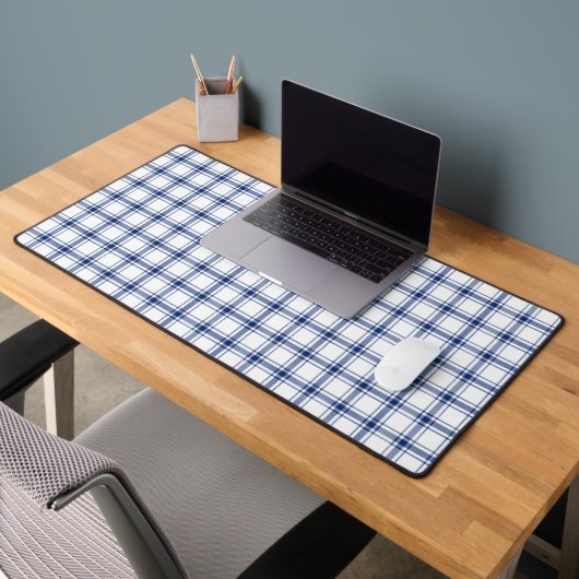 Blauw en wit scheepsplaid bureaumat (Kantoor 2)