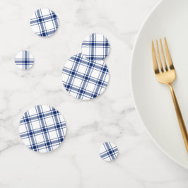 Blauw en wit scheepsplaid confetti