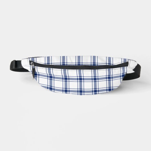 Blauw en wit scheepsplaid heuptasje (Voorkant)