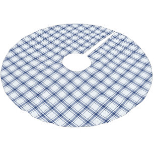 Blauw en wit scheepsplaid kerstboom rok