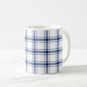 Blauw en wit scheepsplaid koffiemok (Voorkant rechts)