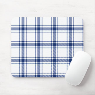 Blauw en wit scheepsplaid muismat