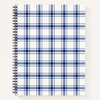 Blauw en wit scheepsplaid notitieboek
