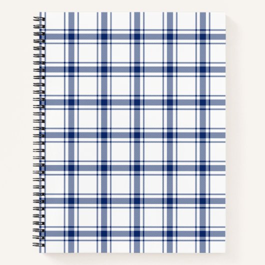 Blauw en wit scheepsplaid notitieboek (Voorkant)