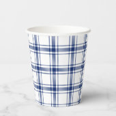 Blauw en wit scheepsplaid papieren bekers (Achterkant)