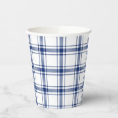 Blauw en wit scheepsplaid papieren bekers (Links)