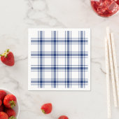 Blauw en wit scheepsplaid servet (Insitu)