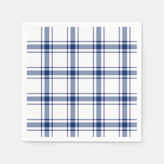 Blauw en wit scheepsplaid servet (Voorkant)