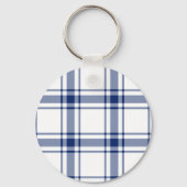 Blauw en wit scheepsplaid sleutelhanger (Voorkant)