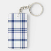Blauw en wit scheepsplaid sleutelhanger (achterkant)