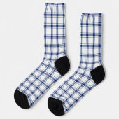 Blauw en wit scheepsplaid sokken (Links)