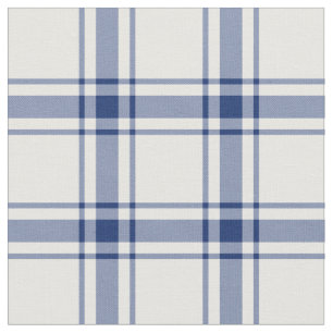 Blauw en wit scheepsplaid stof