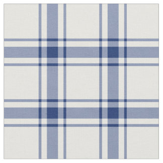 Blauw en wit scheepsplaid stof