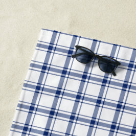 Blauw en wit scheepsplaid strandlaken
