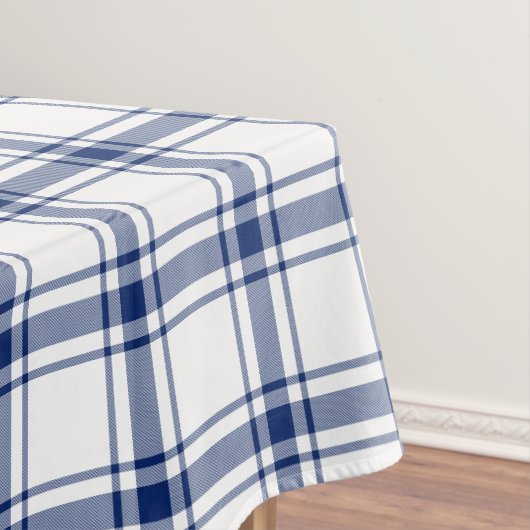 Blauw en wit scheepsplaid tafelkleed (Voorbeeld)