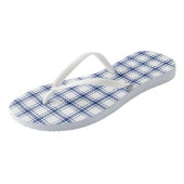 Blauw en wit scheepsplaid teenslippers (Schuin)