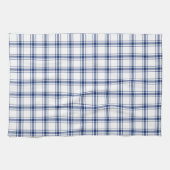 Blauw en wit scheepsplaid theedoek (Horizontaal)