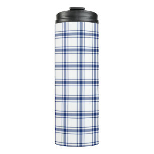 Blauw en wit scheepsplaid thermosbeker
