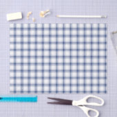 Blauw en wit scheepsplaid tissuepapier (Craft)