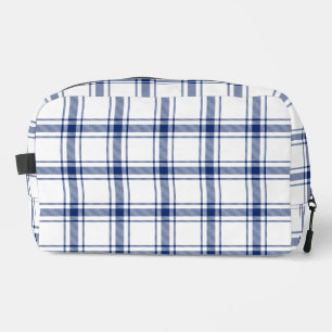 Blauw en wit scheepsplaid toilettasje