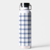 Blauw en wit scheepsplaid waterfles (Achterkant)