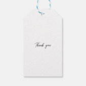 Blauw en wit schilderachtige bloemenbruiloft cadeaulabel (Achterkant)