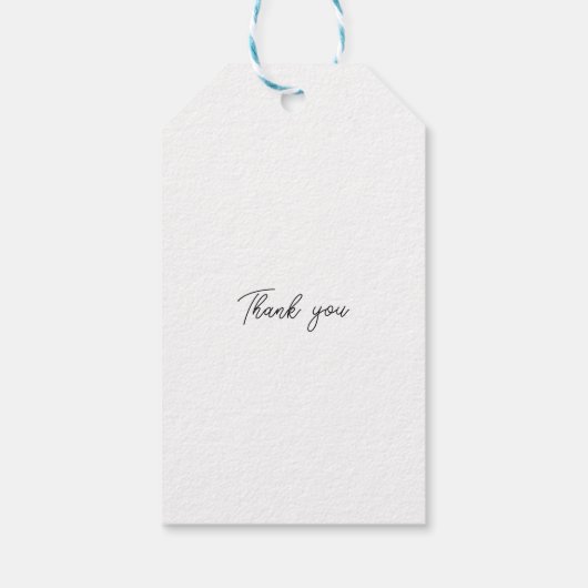 Blauw en wit schilderachtige bloemenbruiloft cadeaulabel (Achterkant)