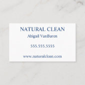 Blauw en Wit Schoonmaak Huishouding Aanpasbaar Visitekaartje (Achterkant)