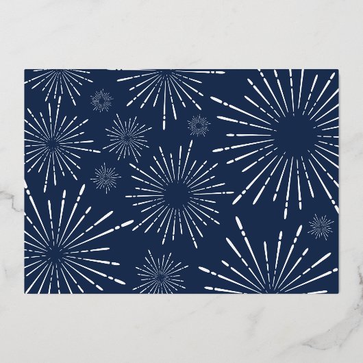 Blauw en wit script, veelzijdige kerstfoto folie feestdagenkaart (Achterkant)