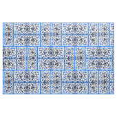 Blauw en wit scrollwork patroon stof (Fat Quarter)