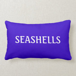 Blauw en wit SEIASHELL Word Ocean Beach Thema Kussen