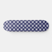 Blauw en wit Shibori-cirkelpatroon  Persoonlijk Skateboard (Horizontaal)