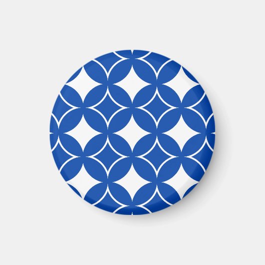 Blauw en wit shippo patroon magneet (Voorkant)