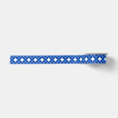 Blauw en wit shippo patroon satijnen lint (Voorkant)