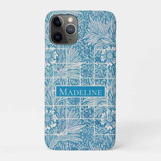 Blauw en wit sierbloem Case-Mate iPhone case (Achterkant)