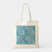 Blauw en wit sierbloem tote bag (Achterkant)