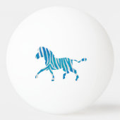 Blauw en wit Silhouette Zebra Pingpongbal (Voorkant)